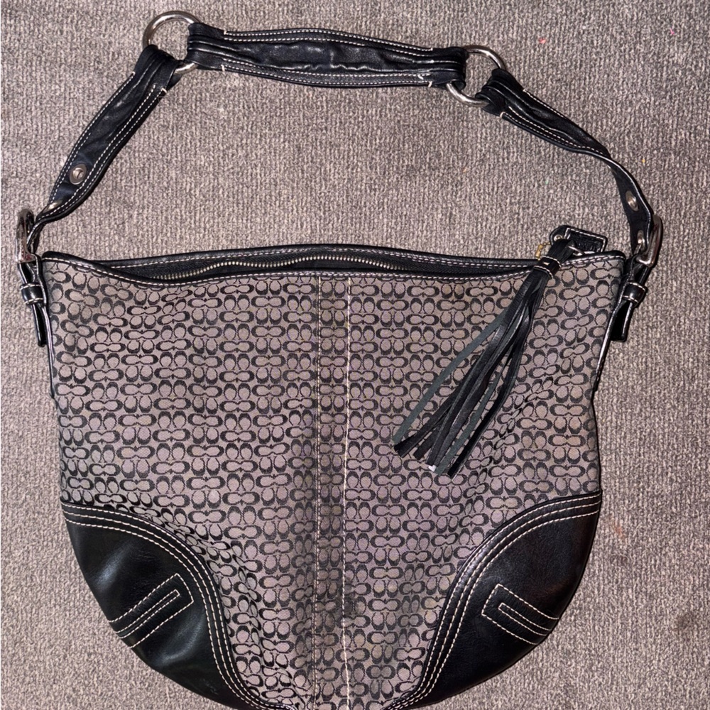 Coach Black and Gray Shoulder Bag